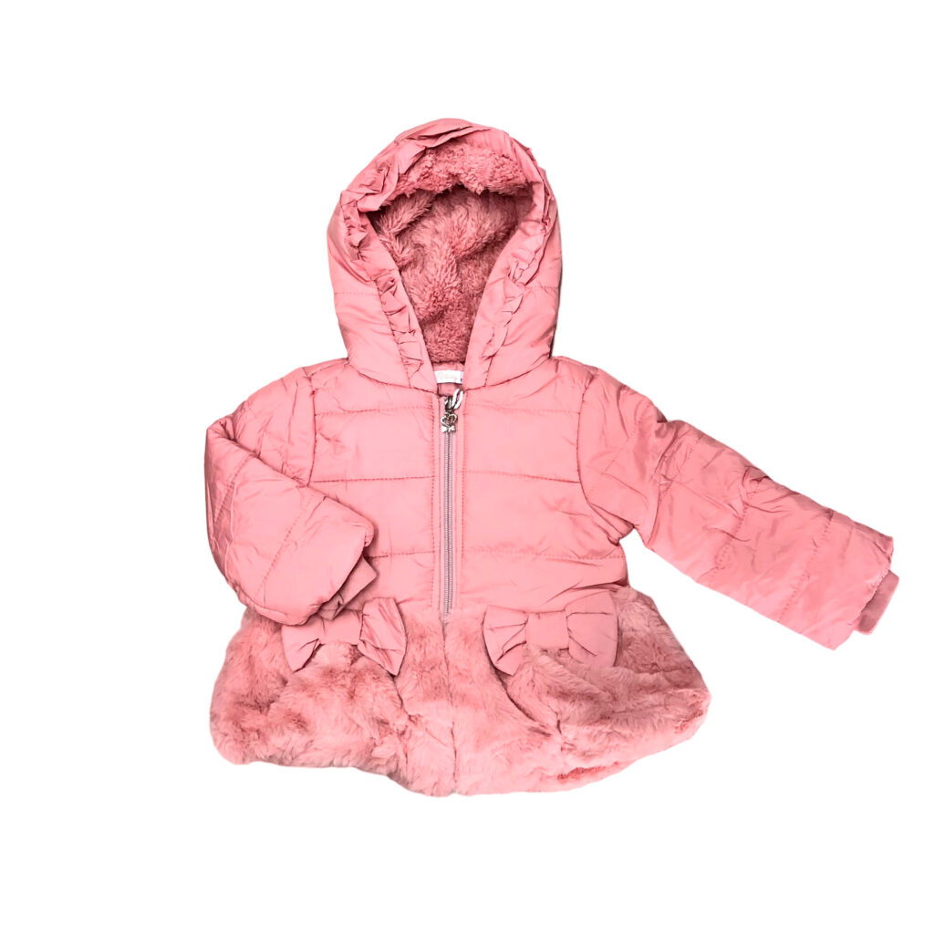 παιδικό μπουφάν ροζ με γούνα