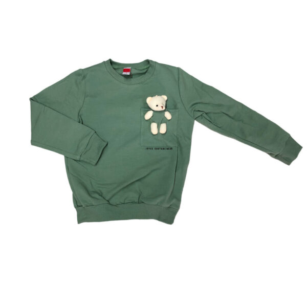 παιδική μπλούζα με αρκουδάκι και τσέπη στο πάνω δεξιά μέρος