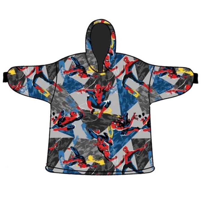 Κουβέρτα poncho ενηλίκων Marvel Spider-Man από λούτρινο polar 85×85 εκ.