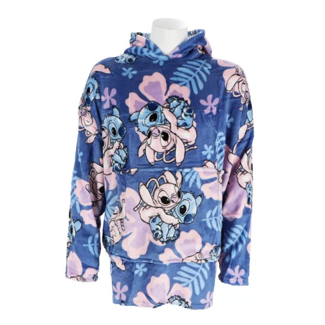 Παιδική κουβέρτα poncho Disney Lilo & Stitch Hibiscus από λούτρινο polar 3–6 ετών