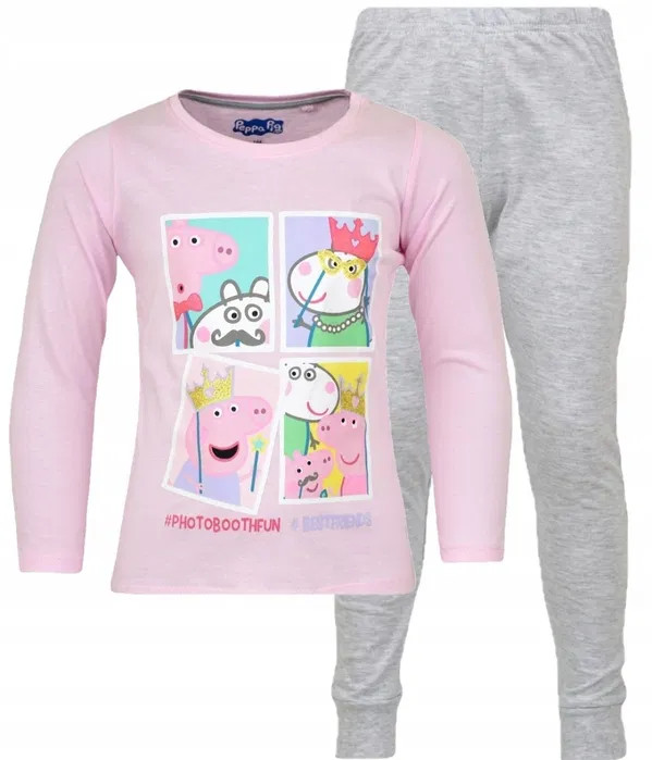 Παιδική Πιτζάμα Κορίτσι Peppa Pig Ροζ-Γκρι – Μακρυμάνικη