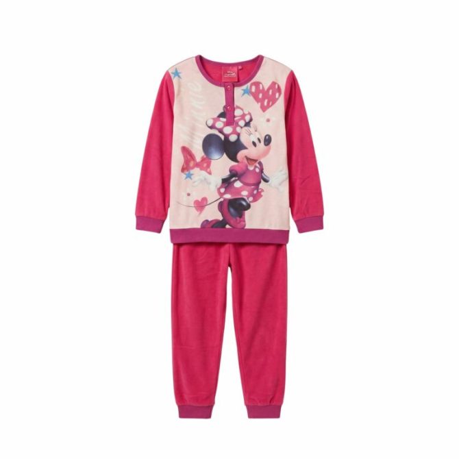 Παιδική Πιτζάμα Κορίτσι Disney Minnie Mouse Φούξια-Ροζ – Μακρυμάνικη